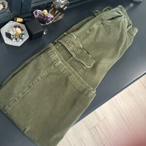 AE baggy wide leg army green cargo 2